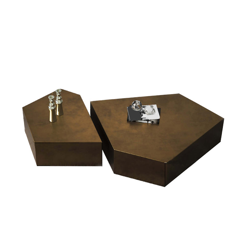 Modern Grey/brown Stainless Steel Coffee Table for Living Room Cocktail Table