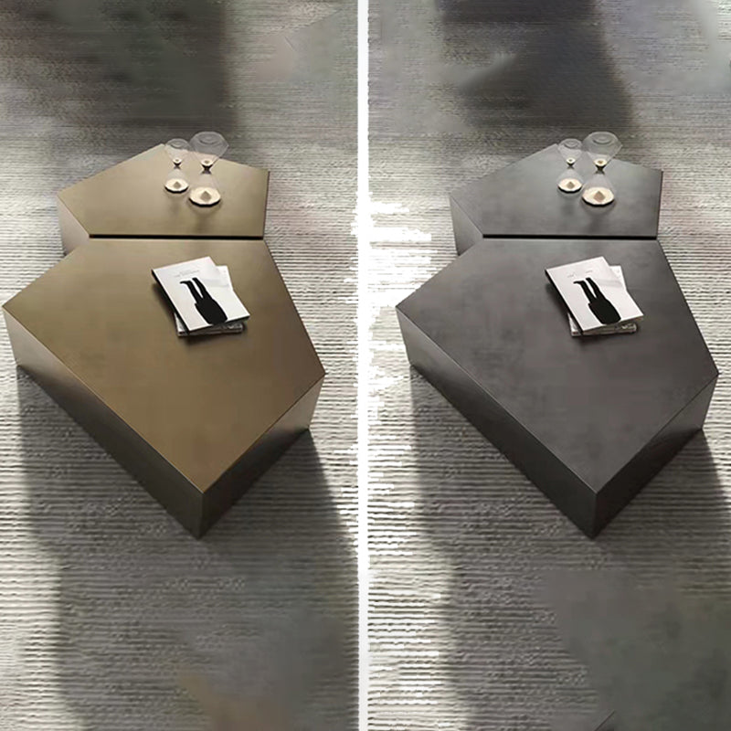 Modern Grey/brown Stainless Steel Coffee Table for Living Room Cocktail Table