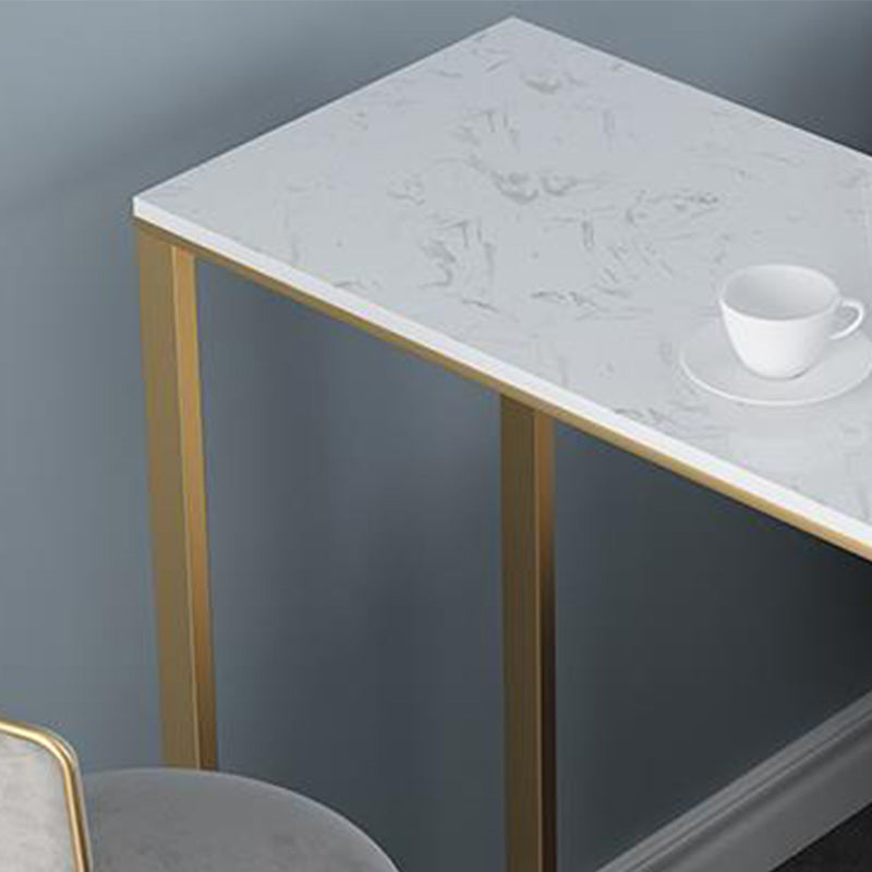 Indoor Contemporary Bistro Bar Desk with Storage Double Pedestal Bistro Bar Table