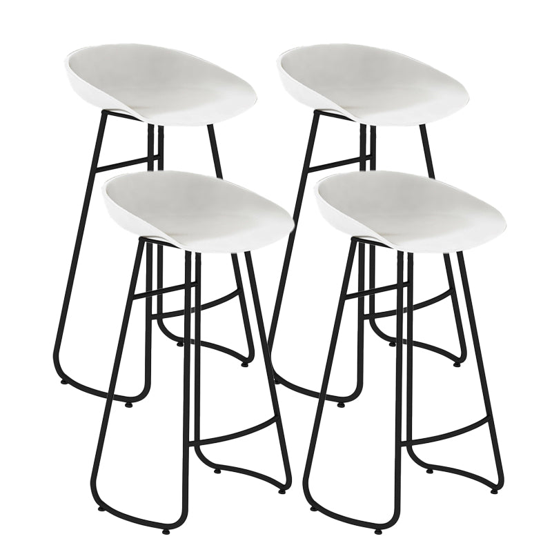 Contemporary Bar Stool Plastic Counter Bar Stool with Metal Legs