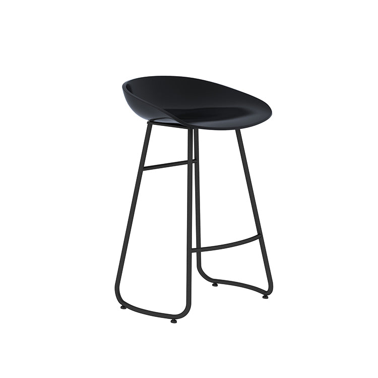 Contemporary Bar Stool Plastic Counter Bar Stool with Metal Legs