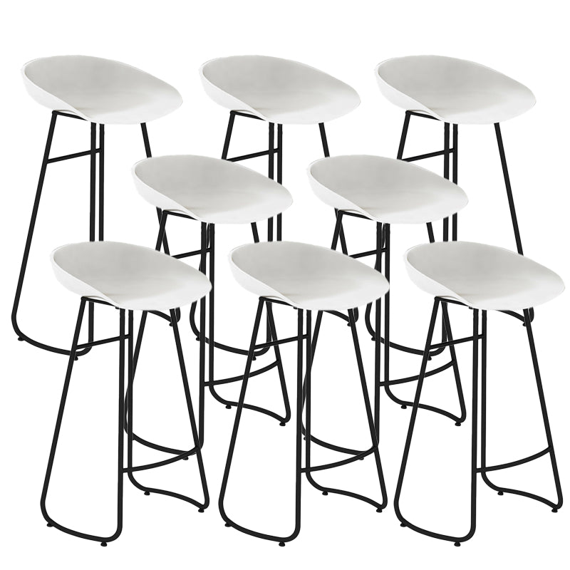 Contemporary Bar Stool Plastic Counter Bar Stool with Metal Legs