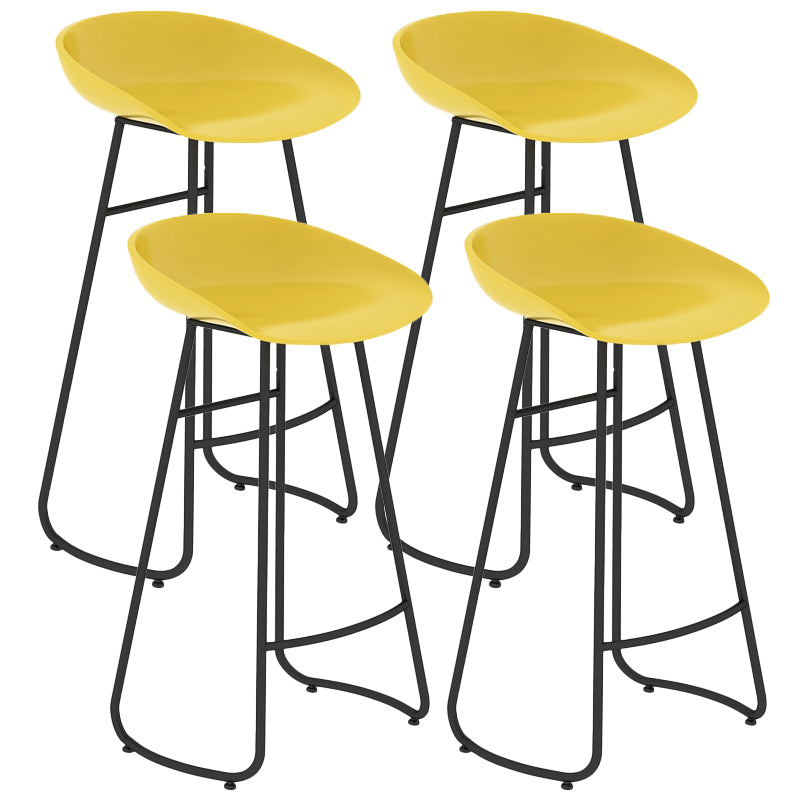 Contemporary Bar Stool Plastic Counter Bar Stool with Metal Legs