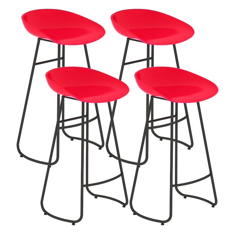 Contemporary Bar Stool Plastic Counter Bar Stool with Metal Legs