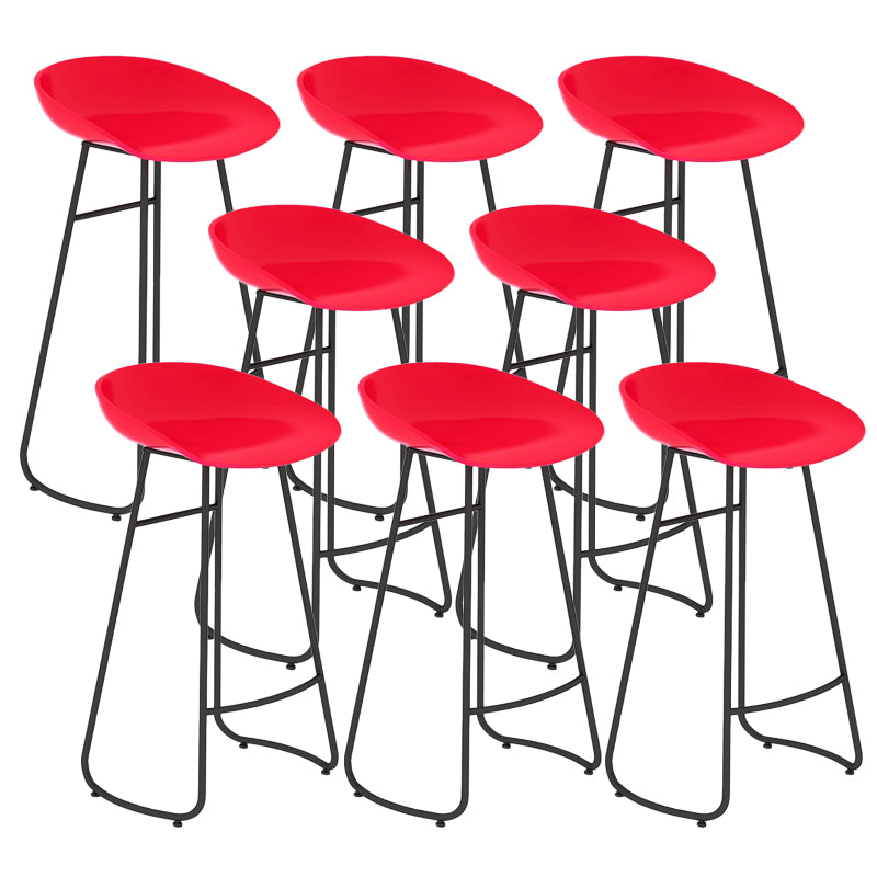Contemporary Bar Stool Plastic Counter Bar Stool with Metal Legs