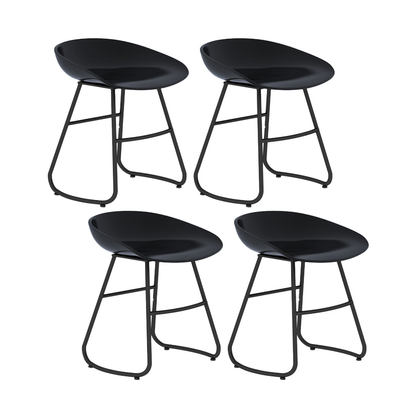 Contemporary Bar Stool Plastic Counter Bar Stool with Metal Legs