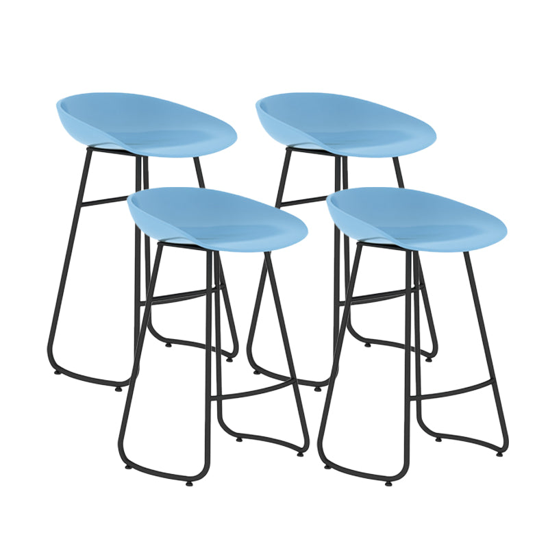 Contemporary Bar Stool Plastic Counter Bar Stool with Metal Legs