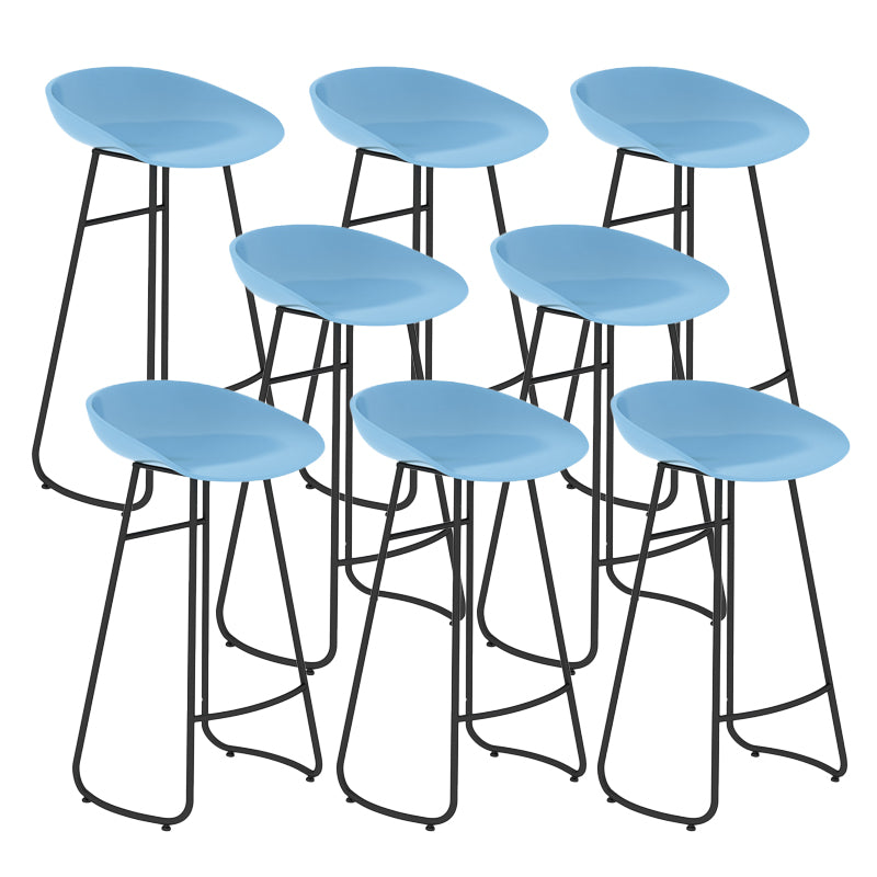 Contemporary Bar Stool Plastic Counter Bar Stool with Metal Legs