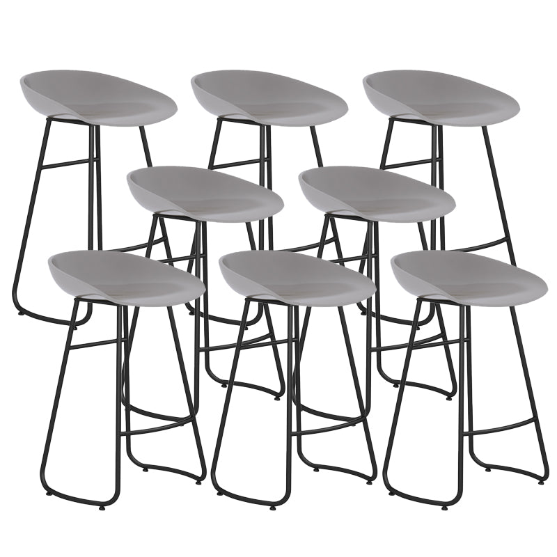 Contemporary Bar Stool Plastic Counter Bar Stool with Metal Legs