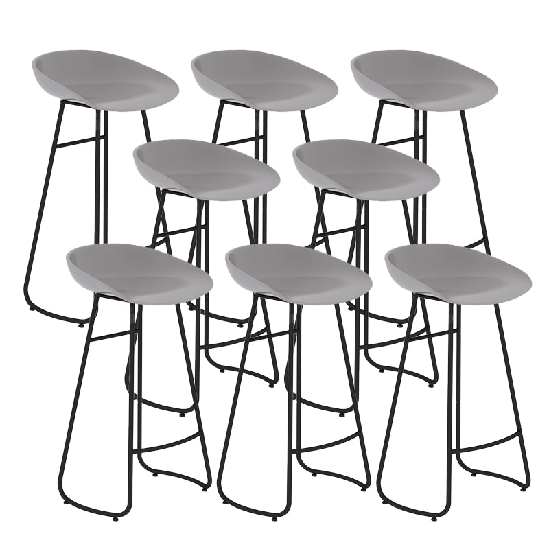 Contemporary Bar Stool Plastic Counter Bar Stool with Metal Legs