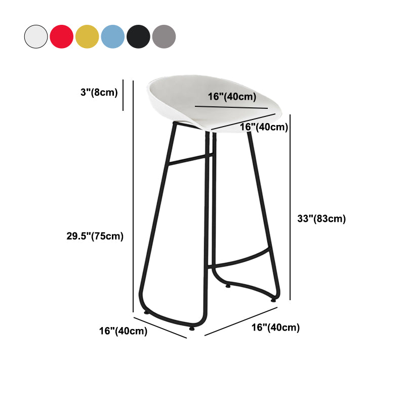 Contemporary Bar Stool Plastic Counter Bar Stool with Metal Legs
