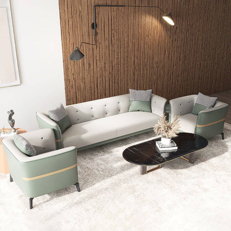 Nordic Faux Leather Waterproof Sofa Tight Back Sette for Apartment