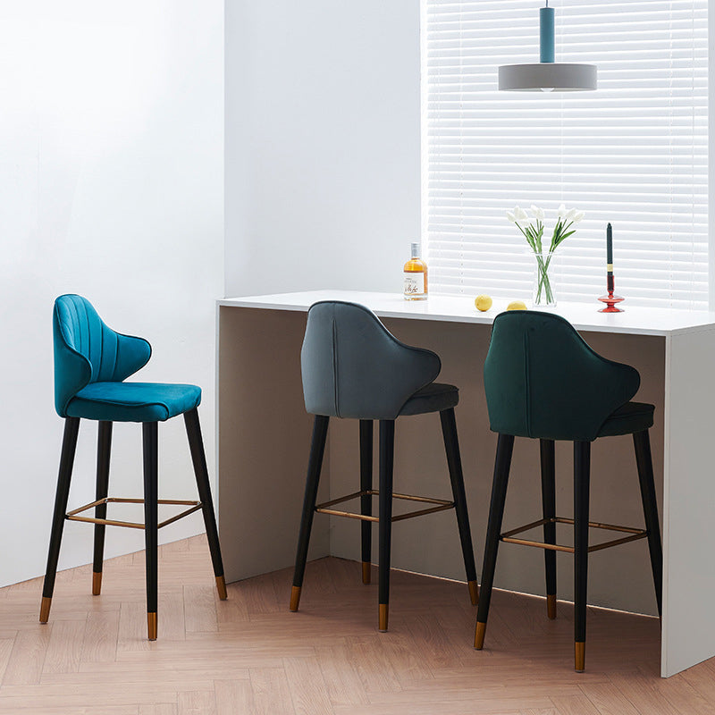 Glam Upholstered Counter Height Stool Adjustable Height Bar Stool