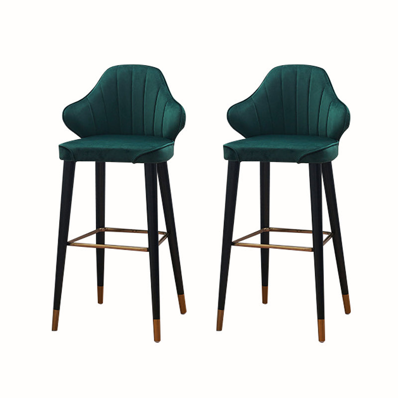 Glam Upholstered Counter Height Stool Adjustable Height Bar Stool