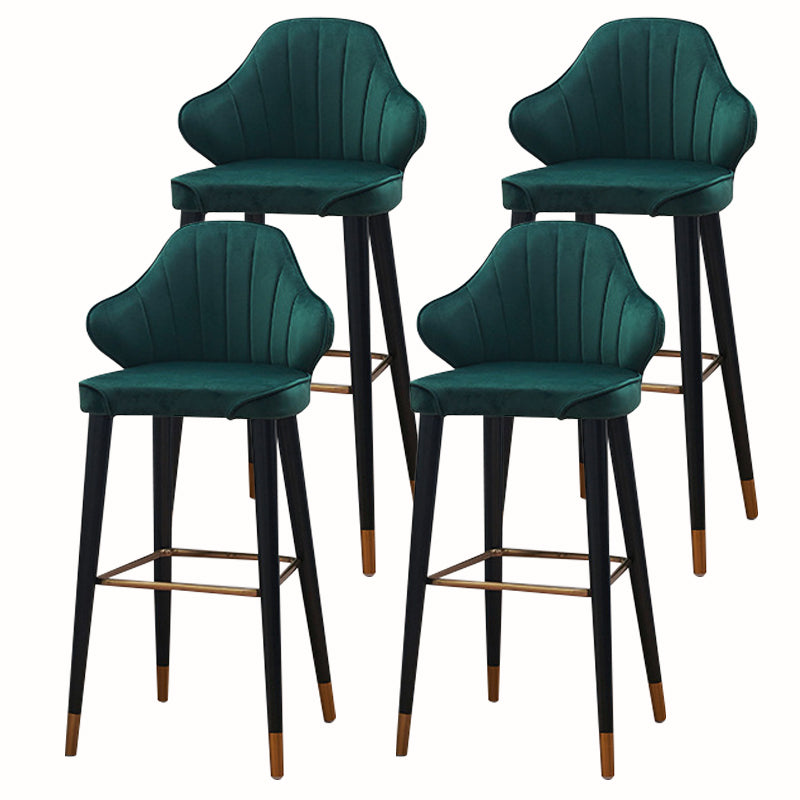 Glam Upholstered Counter Height Stool Adjustable Height Bar Stool
