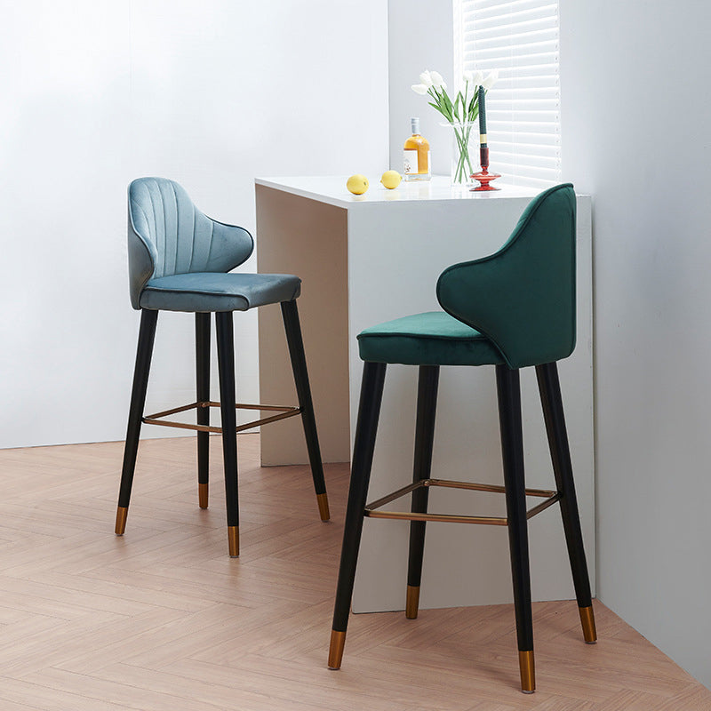 Glam Upholstered Counter Height Stool Adjustable Height Bar Stool