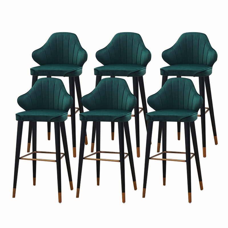 Glam Upholstered Counter Height Stool Adjustable Height Bar Stool