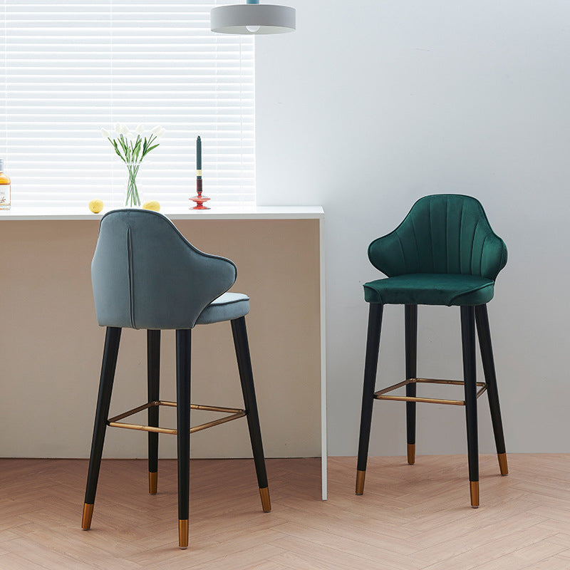 Glam Upholstered Counter Height Stool Adjustable Height Bar Stool