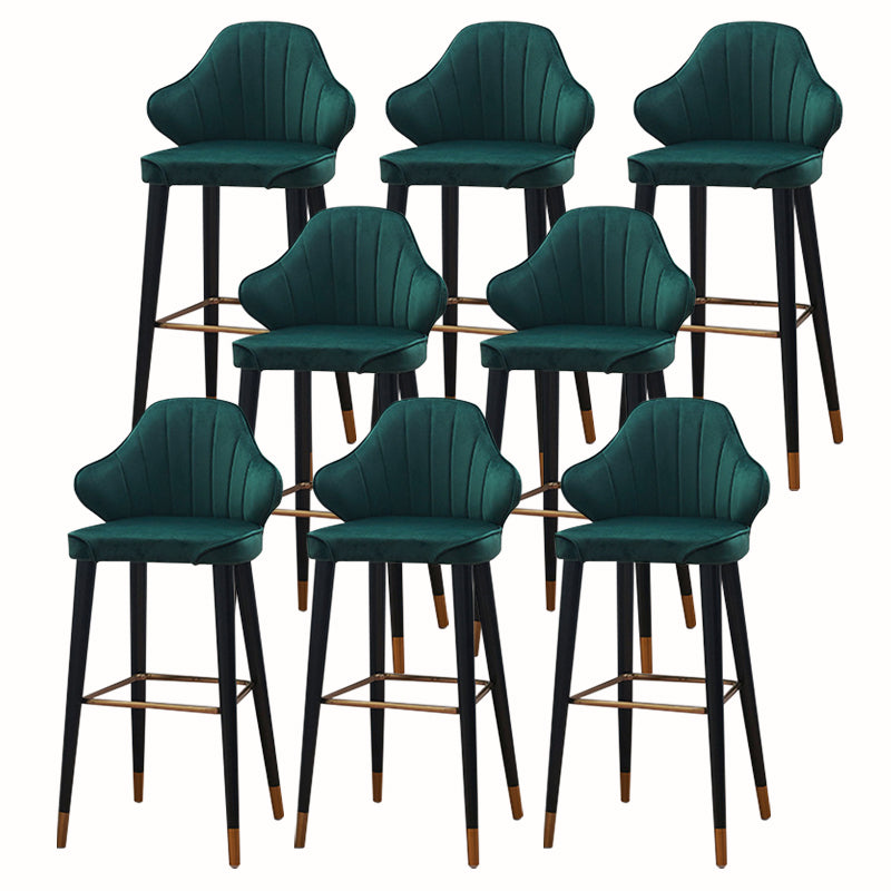 Glam Upholstered Counter Height Stool Adjustable Height Bar Stool