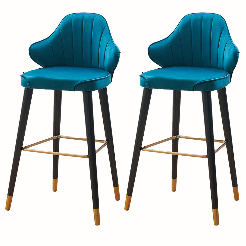 Glam Upholstered Counter Height Stool Adjustable Height Bar Stool