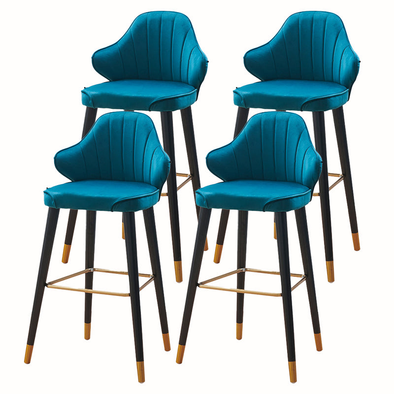Glam Upholstered Counter Height Stool Adjustable Height Bar Stool