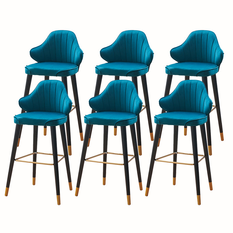 Glam Upholstered Counter Height Stool Adjustable Height Bar Stool