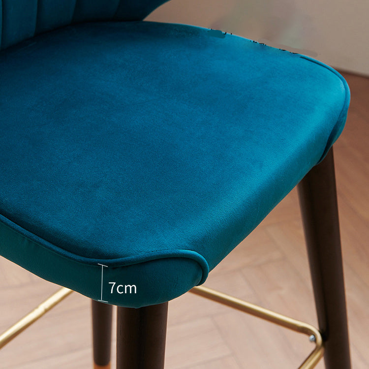 Glam Upholstered Counter Height Stool Adjustable Height Bar Stool