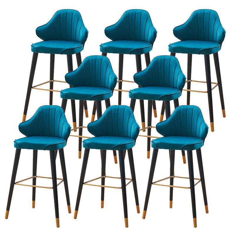 Glam Upholstered Counter Height Stool Adjustable Height Bar Stool