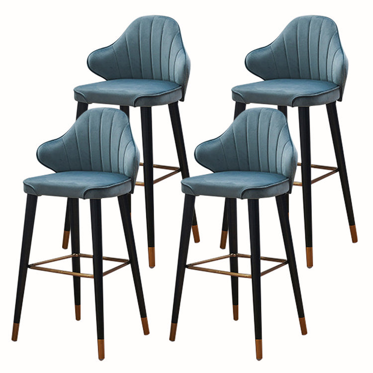 Glam Upholstered Counter Height Stool Adjustable Height Bar Stool