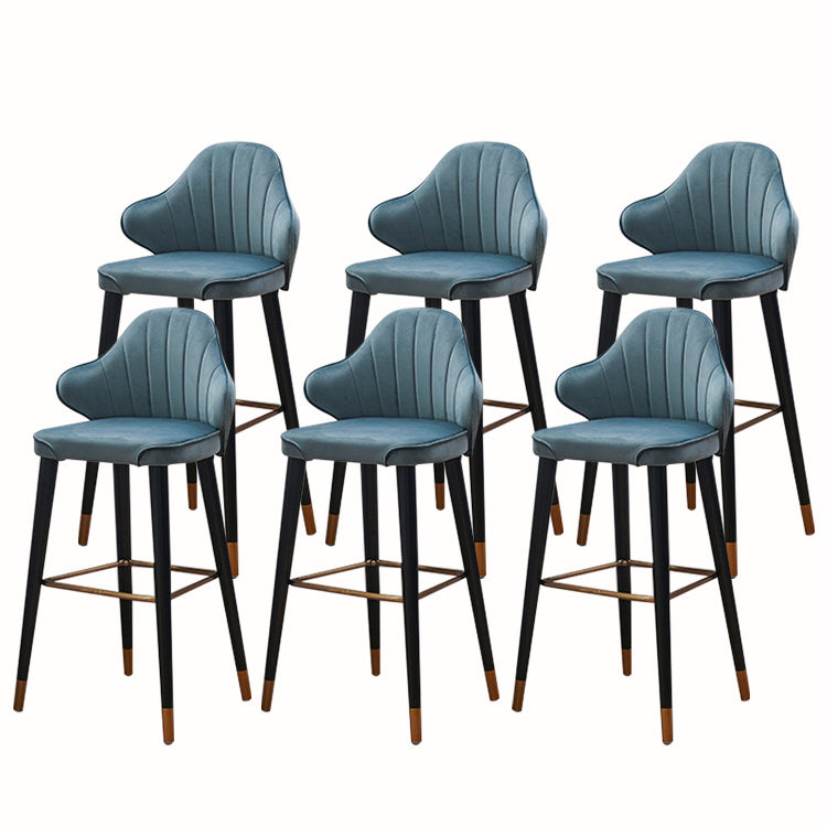 Glam Upholstered Counter Height Stool Adjustable Height Bar Stool