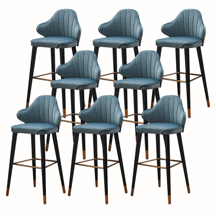 Glam Upholstered Counter Height Stool Adjustable Height Bar Stool