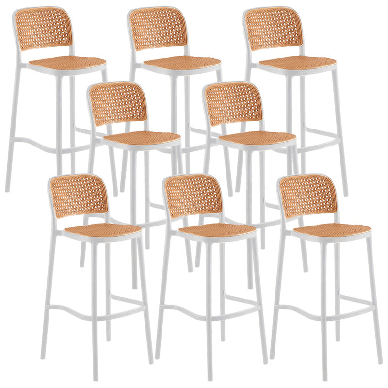 Modern Backrest Armless Counter Stool Plastic Hight Stool with 4 Legs