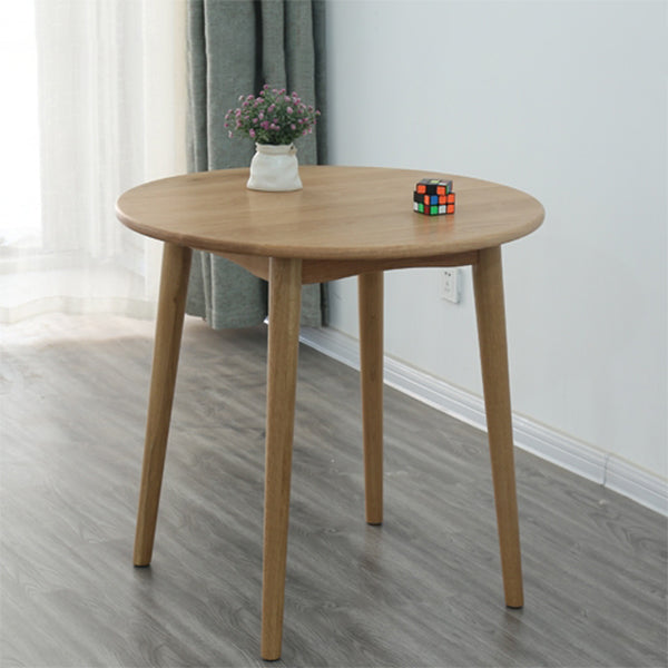 Round Dining Table Natural Contemporary Style Solid Wood Dinner Table for Home Kitchen