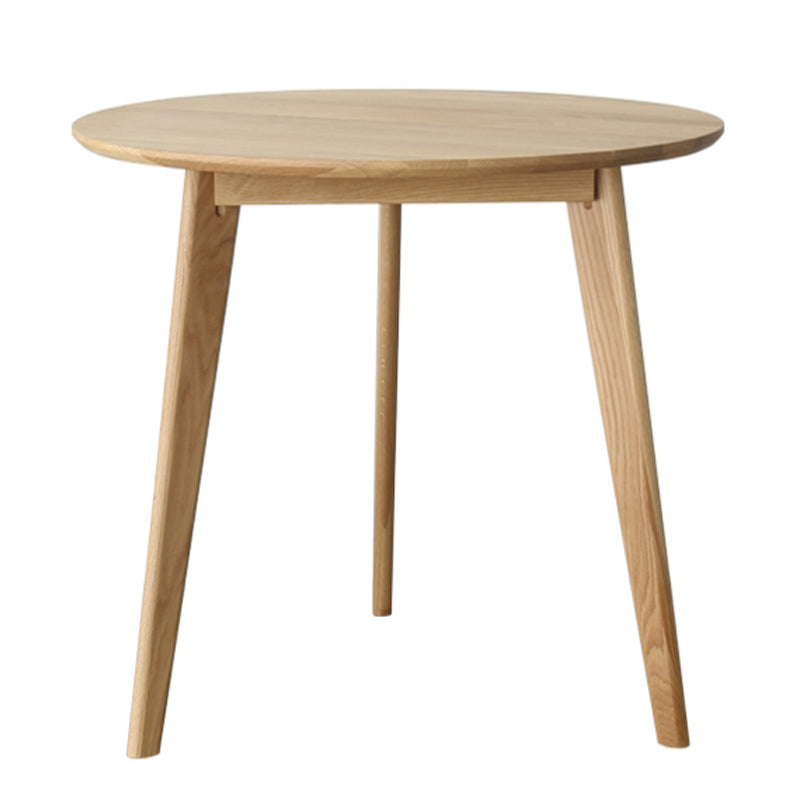 Round Dining Table Natural Contemporary Style Solid Wood Dinner Table for Home Kitchen