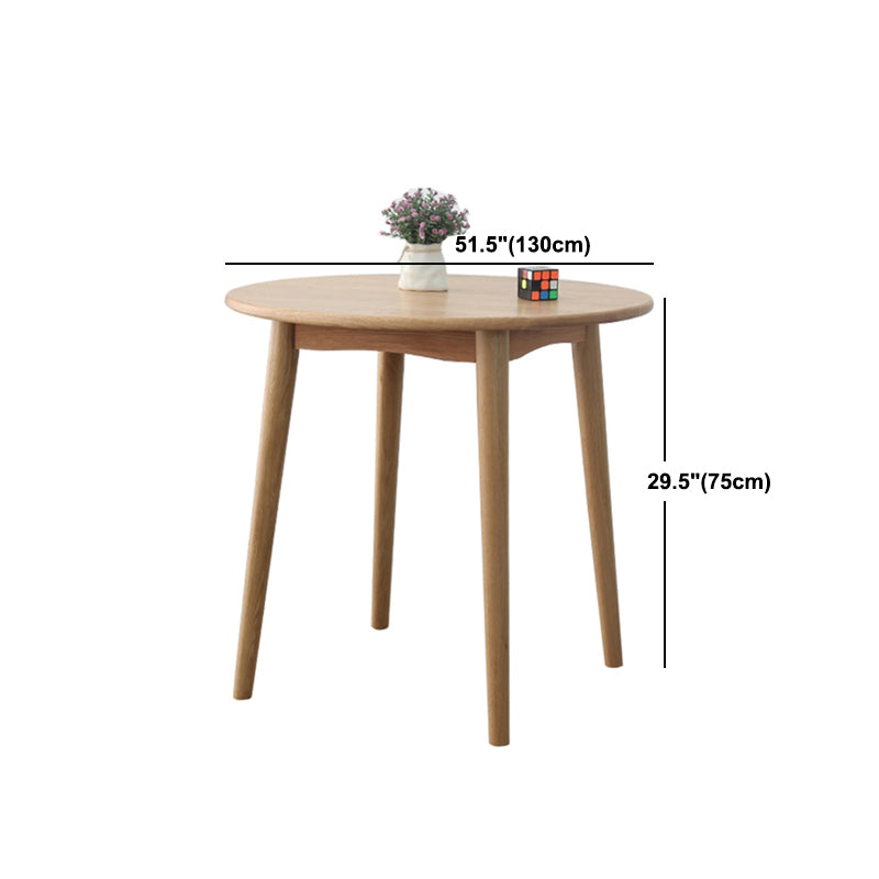 Round Dining Table Natural Contemporary Style Solid Wood Dinner Table for Home Kitchen