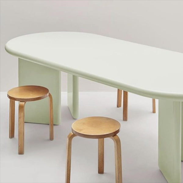 Double Pedestal Solid Wood Table Contemporary Style Dining Room Table for Home