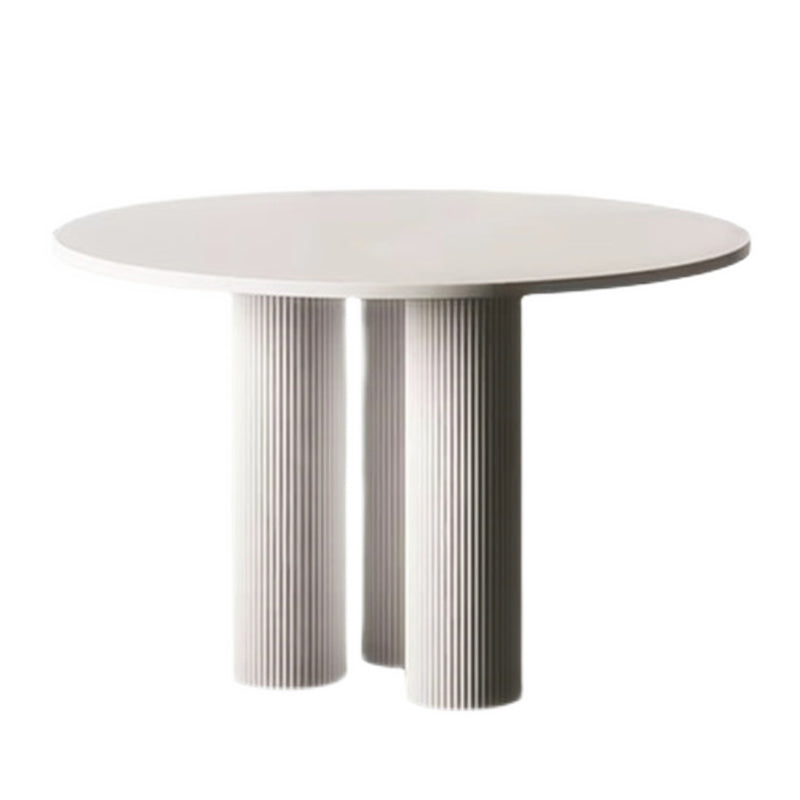 Contemporary Style Dining Table White Round Dinner Table for Home Kitchen Dinner