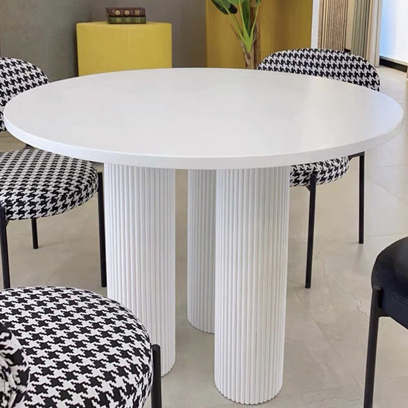 Contemporary Style Dining Table White Round Dinner Table for Home Kitchen Dinner