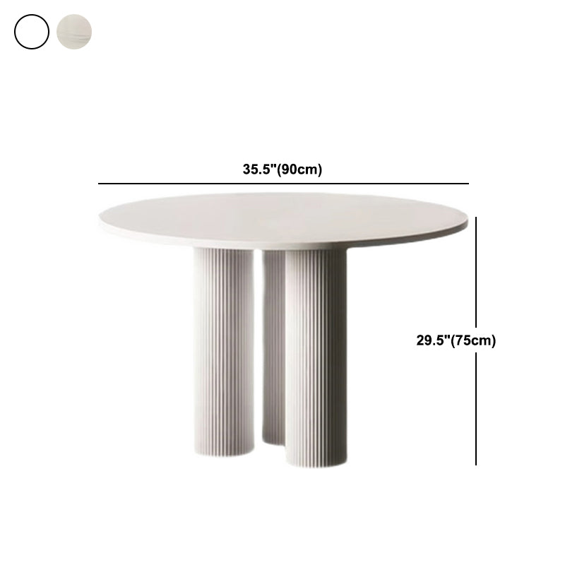 Contemporary Style Dining Table White Round Dinner Table for Home Kitchen Dinner