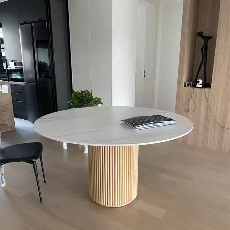 Round Dining Table Modern Style Solid Wood Dinner Table for for Kitchen Home Furniture