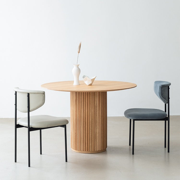Round Dining Table Modern Style Solid Wood Dinner Table for for Kitchen Home Furniture
