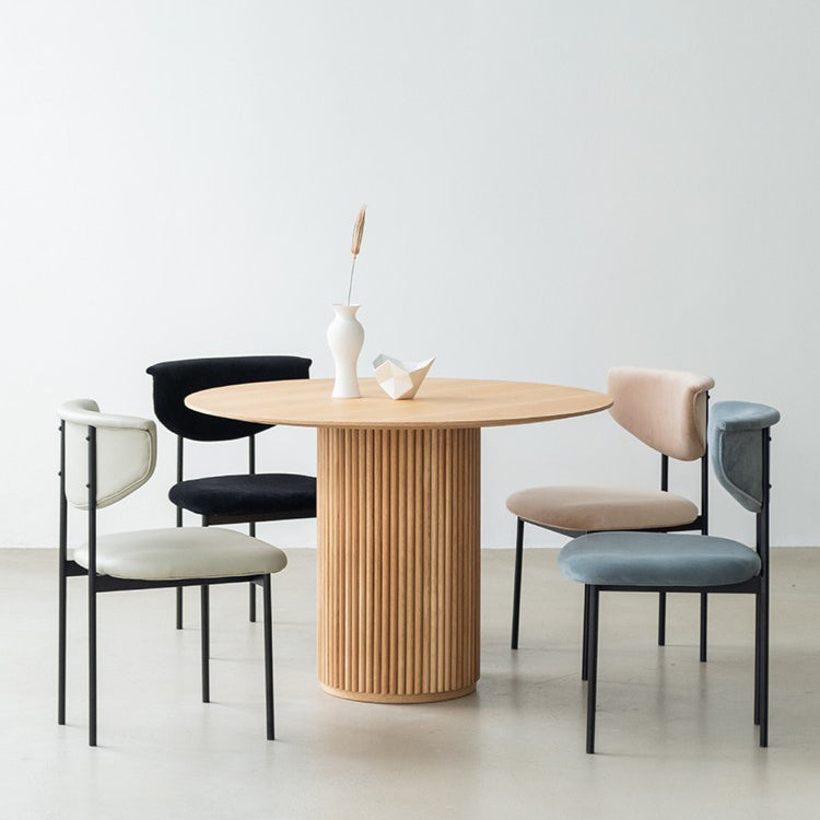 Round Dining Table Modern Style Solid Wood Dinner Table for for Kitchen Home Furniture