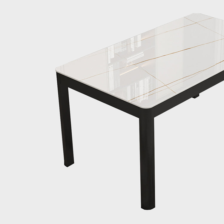 Modern Black in Glass Counter Table Rectangle Dining Table for Kitchen