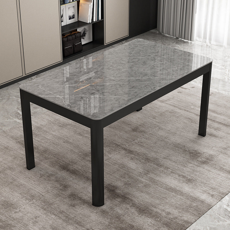Modern Black in Glass Counter Table Rectangle Dining Table for Kitchen