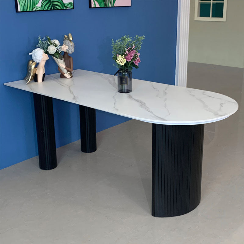 Marble White Dining Table Simplicity 3 Legs Table for Dining Room