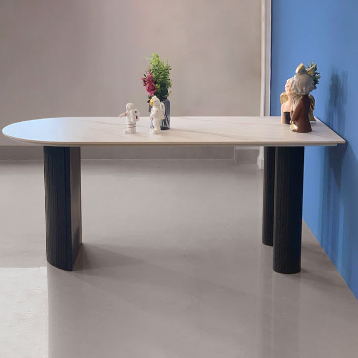 Marble White Dining Table Simplicity 3 Legs Table for Dining Room