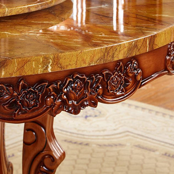 Rubberwood Base Victorian Round Table Pedestal Base Table for Dining Room