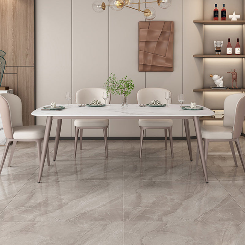 Traditional Luxury Rectangle Dining Table Stone Dining Room Furniture