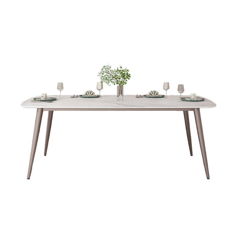 Traditional Luxury Rectangle Dining Table Stone Dining Room Furniture