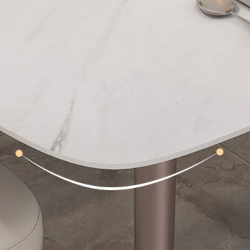 Traditional Luxury Rectangle Dining Table Stone Dining Room Furniture